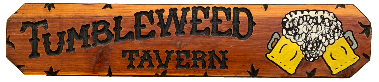8"x36" CALIFORNIA REDWOOD SIGN