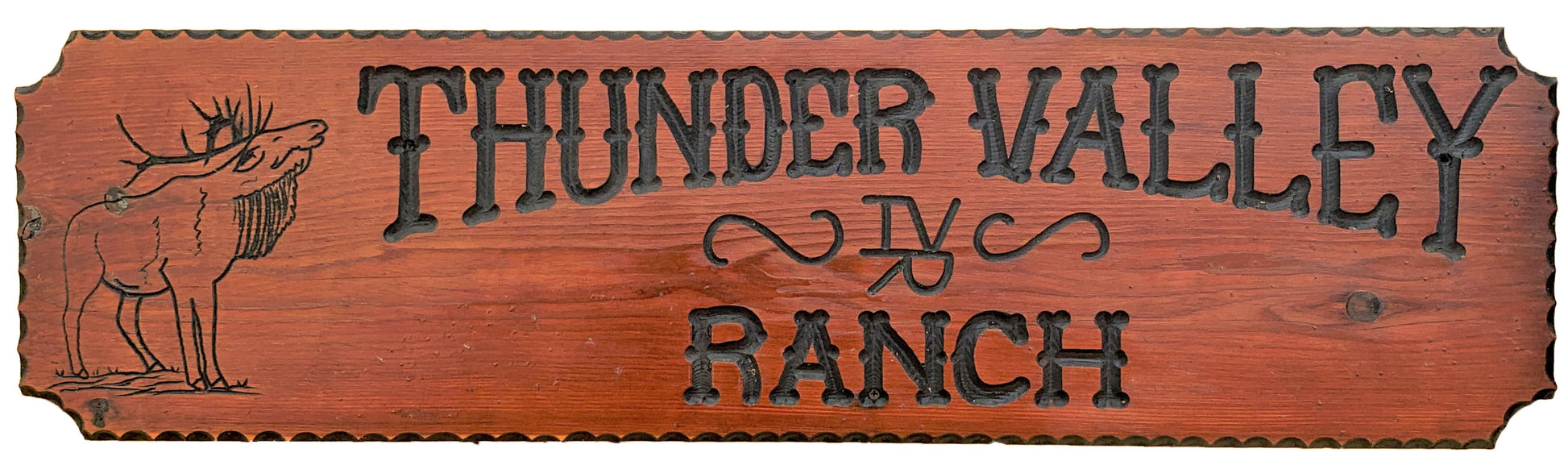 1’x3’ CALIFORNIA REDWOOD SIGN WITH ELK